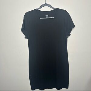 Victorias Secret PINK T Shirt Dress Black Ribbed Knit Mini Short Casual size XXL